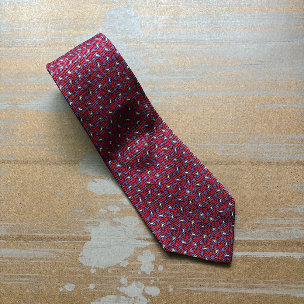 Polo Ralph Lauren 100% Silk Paisely Tie Made in Italy Red Work Wear Career